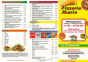Pizza Flyer Lieferservice